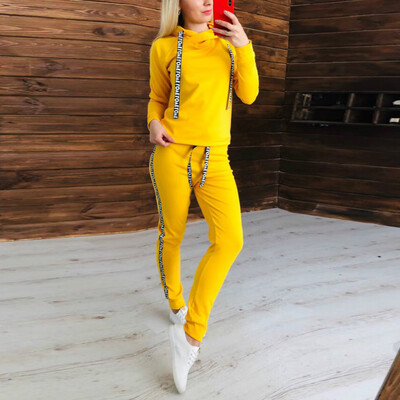 

Toponeto European And American Autumn And Winter Womens New Sports Suit Two-Piece