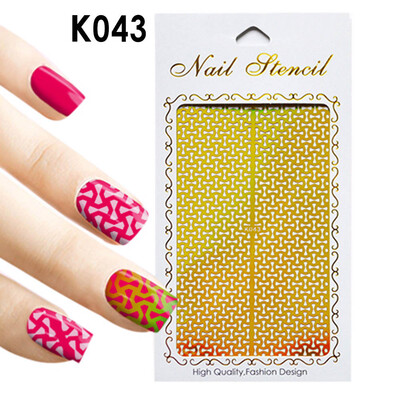 

〖Follure〗1Pc Irregular Hollow Nail Art Vinyls Stencil Stickers Manicure