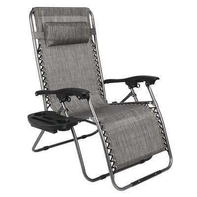 

Zero Gravity Chair with Pillow&Cup Holder Four Styles Gray