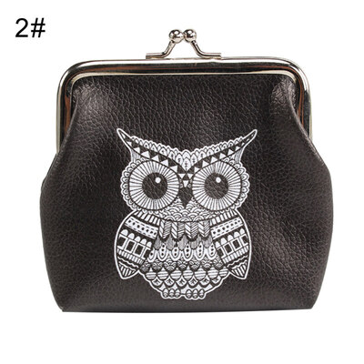 

Owl Elephant Birdcage Print Kiss Lock Clutch Bag Coin Purse Women Mini Wallet