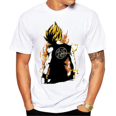 

Dragon Ball Series Goku Pattern Printing Mens T-Shirt Cartoon Round Neck Short-Sleeve Cool Mens Shirt Tees