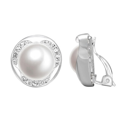 

Yoursfs Clip on Pearl Earrings for Women Simple Roundflower Faux Freshwater Pearl Earrinsg
