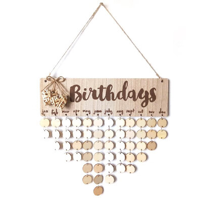 

Wooden Calendar Board Sign Family Celebration&Birthday Reminder DIY Wooden Craft for Home Decoration