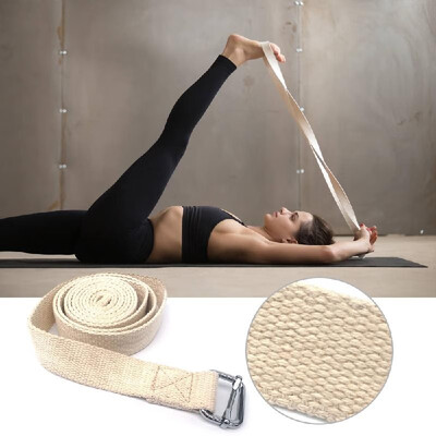

10ft Yoga Stretching Strap Cotton Exercise Strap Fitness Physical Therapy Strap with Metal Ring