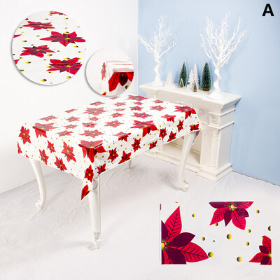 

Siaonvr Disposable Tablecloth Creative PVC Christmas Print Tablecloth Table Party Decor
