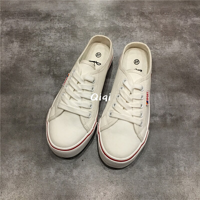 

Summer 2019 small white shoes women Korean version of no heel breathable Harajuku wind ins canvas shoes women