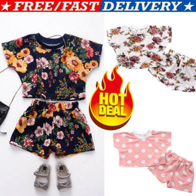

Baby Girl Kids Summer Toddler Outfits Clothes T-shirt TopsShorts Pants 2PCS Set