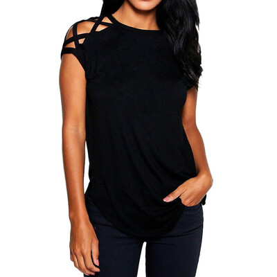 

Starmoon Womens Casual Solid Short Sleeved T-Shirt Tunic Blouse Tops