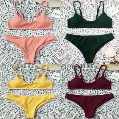 

US Women Swimwear Bandage Bikini Set Push-up Padded Bra Bathing Suit Swimsuit AZX