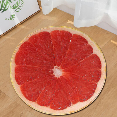 

Toponeto Fashion Simulated Fruit Round Flannel Bathroom Kitchen Carpet 60cm
