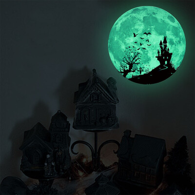 

Toponeto Luminous Moon Removable Wall Sticker Home Halloween Decoration