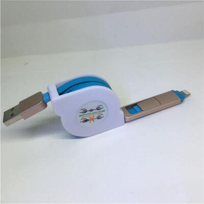 

Universal 2-in-1 USB To Micro USB 8 Pin Lightning Scalable Charging Cable Telescopic Data Cord For IPhone Android Phones