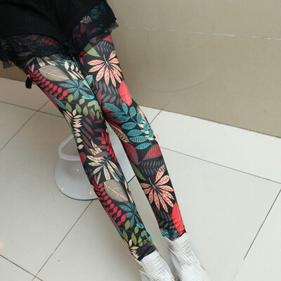 

Women Retro 3D Printing Jogging Yoga Trousers Autumn Winter Sport Elastic Pants