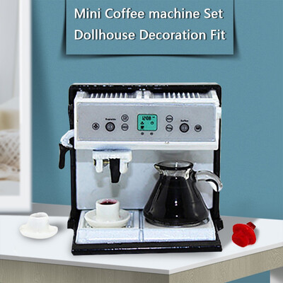

YIWULAMini Coffee machine Set Dollhouse Decoration Fit for 112 dollhouse Pretend Toy