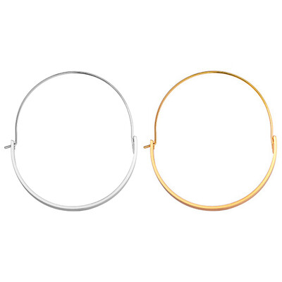 

2 Pairs Elegant Big Circle Hoop Earrings Fashion Jewelry Minimalist Gold Silver Color Smooth Arc Plate Round Earrings for Women