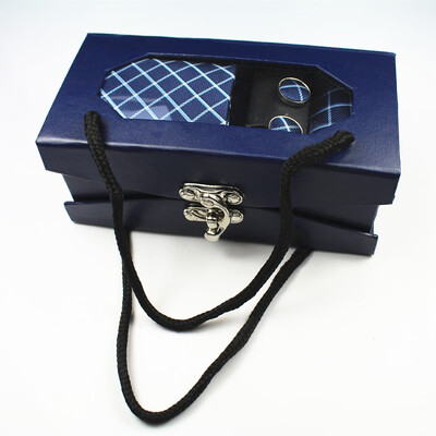 

Manufacturers custom new tie four-piece high-grade polyester silk yarn-dyed jacquard tie portable suit tie
