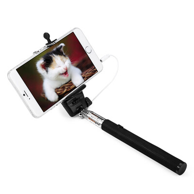 

Z07 - 5S Mobile Phone Monopod Selfie Stick Self Portrait Pole with Remote Shutter Button 35mm Cable
