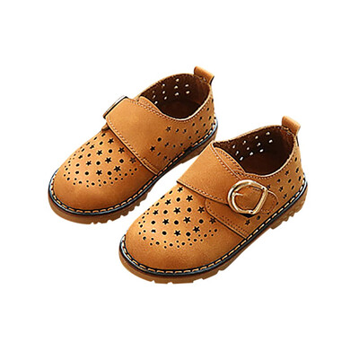 

Children Kid Infant Boys Star Hollow Hole Leather Non-Slip Casual Shoes