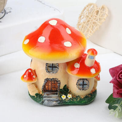 

Greensen Miniature Plant Pots Fairy Dollhouse Resin Mushroom House Garden Ornament