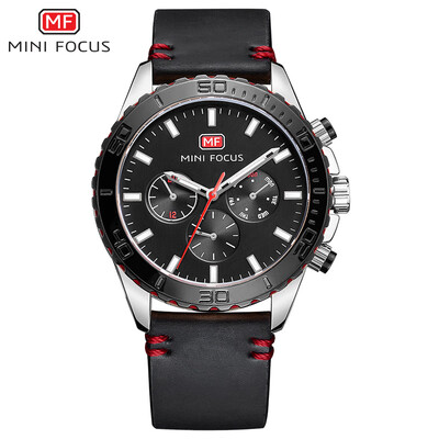 

MINI FOCUS Fox Watch Quartz Watch Fashion Trend Fake Three Eyes Waterproof Leather Strap