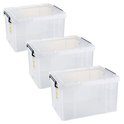 

Van Gogh VENGO Hannover plastic transparent pulley storage box oversized storage box storage box about 64L 3 Pack