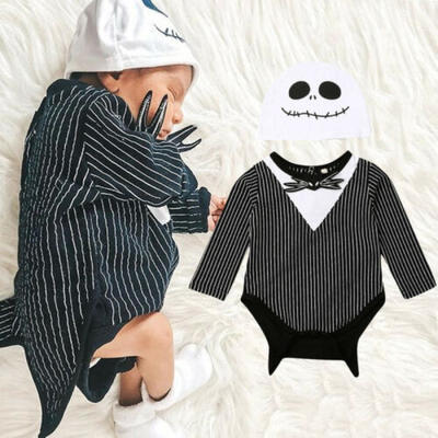 

Newborn Toddler Baby Kids Boys Halloween Bat Romper Jumpsuit Bodysuit Ghost Hat