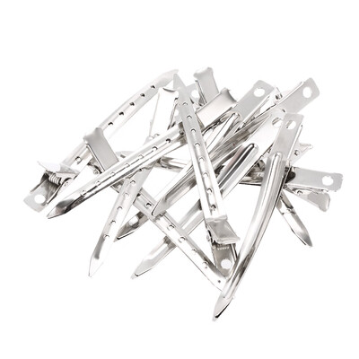 

Women Ladies Metal Prong Alligator Clip Flat Barrette Hair Clamp Single Hairpins for Hair Bow F