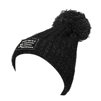 

Tailored Women Hairball Letter Winter Keep Warm Crochet Ski Hat Braided Cap