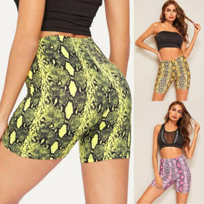 

Women Sports Yoga Shorts Push Up Snakeskin Gym Workout Fitness Casual Hot Pants