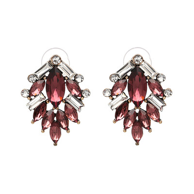 

JURAN 2019 New Arrival Fashion Statement Gem Crystal Tree Shape Stud Earrings For Women Hot Jewelry 9 Colors Wholesale J50064