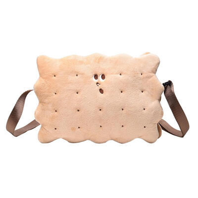 

Fashion Teenage Girls Shoulder Bags Plush Biscuit Pattern Crossbody Bag