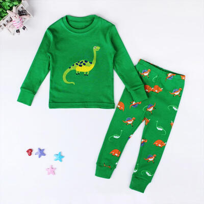 

2pcs Fashion Cute Animal Clothes Set Autumn Boys T-shirt Pants Sleepwear