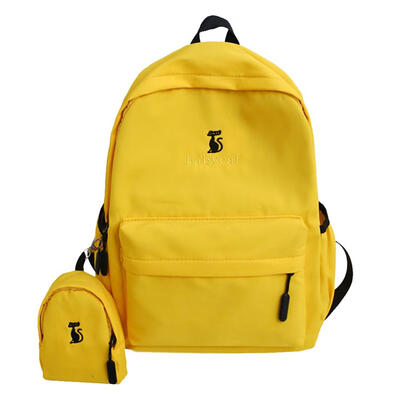 

2pcsset Cute Cat Print School Bags Women Nylon Travel Backpacks Clutch