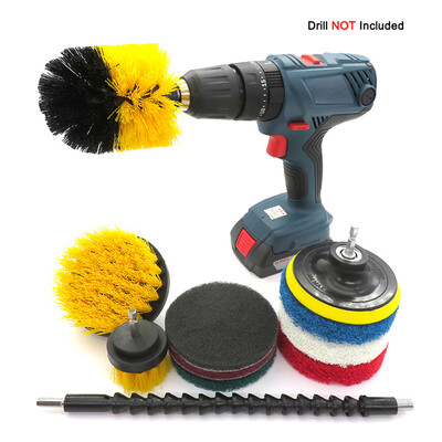 

11PcsSet Power Scrubber Cleaning Drill Brush Tile Grout Tools Tub Cleaner Kit