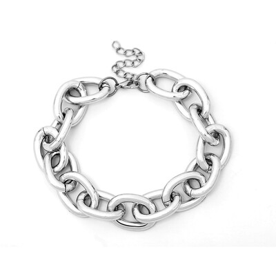 

Punk Women Big Linked Glossy Cable Chain Necklace Choker Bracelet Jewelry Decor