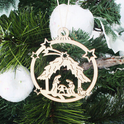 

〖Follure〗10pcs Wooden Pendant Christmas Decorations Childrens Home Decoration Gifts