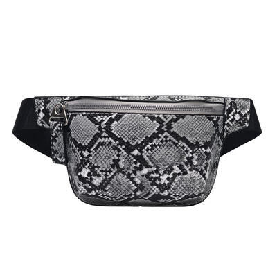 

Snake Print Shoulder Waist Handbags Unisex Leather Fanny Packs Chest Bags