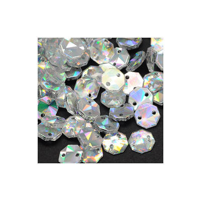 

Sew on Rhinestone Taiwan Acrylic Rhinestone Two Holes Garments Accessories Faceted Octagon Colorful 21x20x5mm Hole 1mm