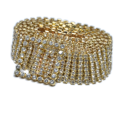 

New Fashion luxury womens rhinestone belt female seven row bright bride wide bling crystal diamond waist chain belt rhinestones