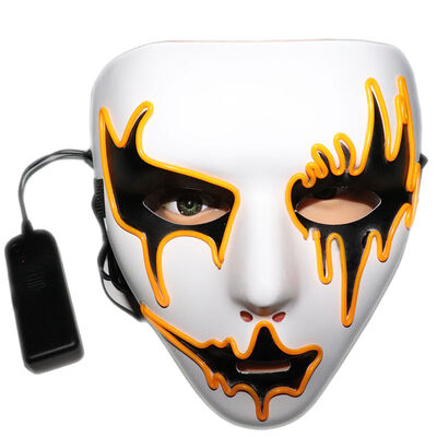 

Mask Glowing Luminous Halloween Mask Street Dance Party Grimace Masquerade Night Light Hand-painted LED Hip-Hart EL Painted Mask