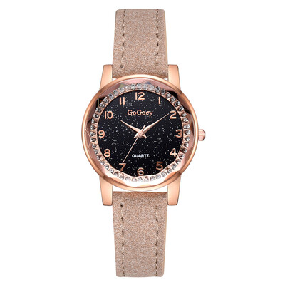 

Fashion ladies exquisite quartz watch digital tick net red matte pu leather watch
