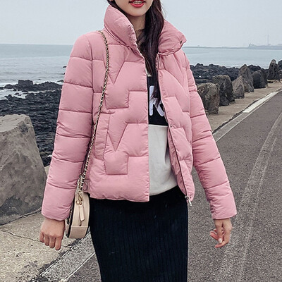 

Tailored Women Outerwear Solid Long Sleeve Hooded Pockets Cotton-padded Coat