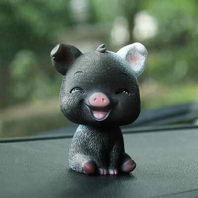 

Car Ornament Cute Resin Shake Head Pig Doll Lovely Automobiles Interior Dashboard Decoration Nodding Toys Auto Accessories Gift