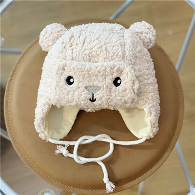 

Newborn Kid Baby Boy Girl Warm Earmuffs Hat Wool Girl Boy Hemming Winter Ski Cap