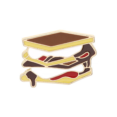 

5 Styles Funny Cartoon Sandwich Ketchup French Fries Enamel Brooch Pin Metal Badges For Clothes Bags Decoration