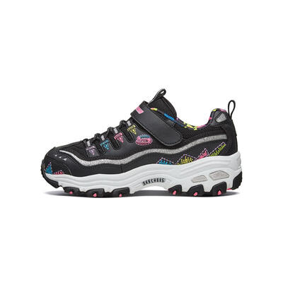 

Skechers parent-child panda shoes Velcro breathable childrens sports shoes 80524L black color 35
