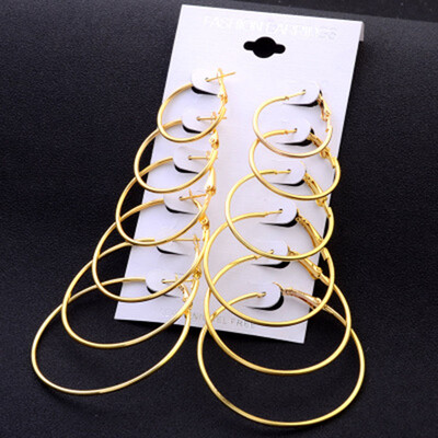 

Punk Style Plated Alloy Circle Earrings Set Trendy Unique Earrings Women Jewelry Accessories