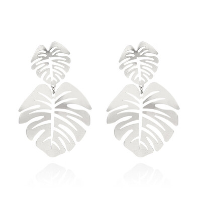 

European Simple Geometric Metal Round Earrings for Women Leaf Flower Earrings Pendientes Wedding Jewelry Ethnic Party Wholesale