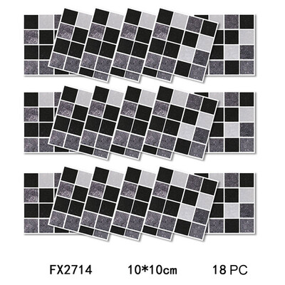 

〖Follure〗18PCS 3D Self-adhesive Wall Stickers Simulation European Geometric Tile Stickers