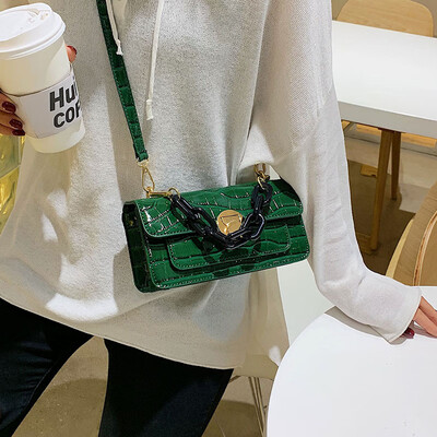 

French small bag female 2019 new wave Korean version of the wild stone pattern texture Messenger bag small fashion bag